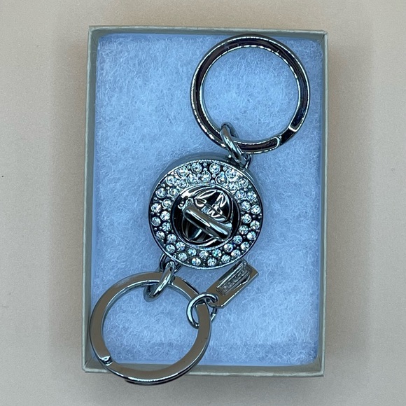 Coach Silver Key Holder with Crystal Accents - Picture 5 of 6